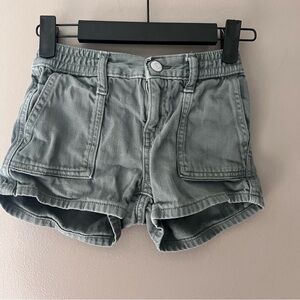 OLIVE GREEN DENIM SHORTS